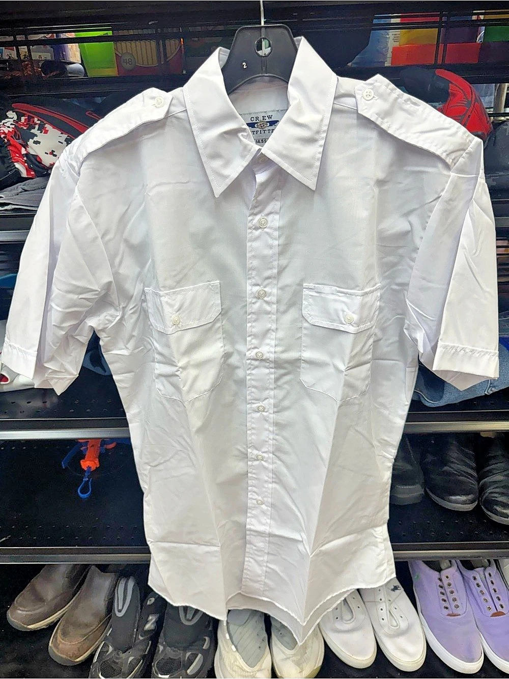 Crew Outfitters Short Sleeve Pilot Uniform Shirt White Small